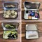 20 Pieces Rectangular Metal Empty Hinged Tins Containers Basic Necessities Home Storage Organizer Mini Box Set, 3.75 x 2.45 x 0.8 inch (Black)